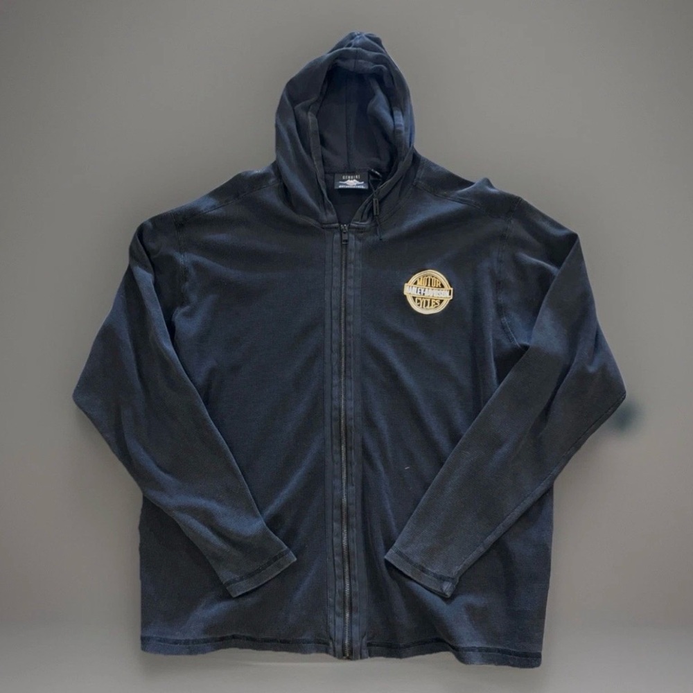 Harley-Davidson Black zip up unisex hoodie size XL